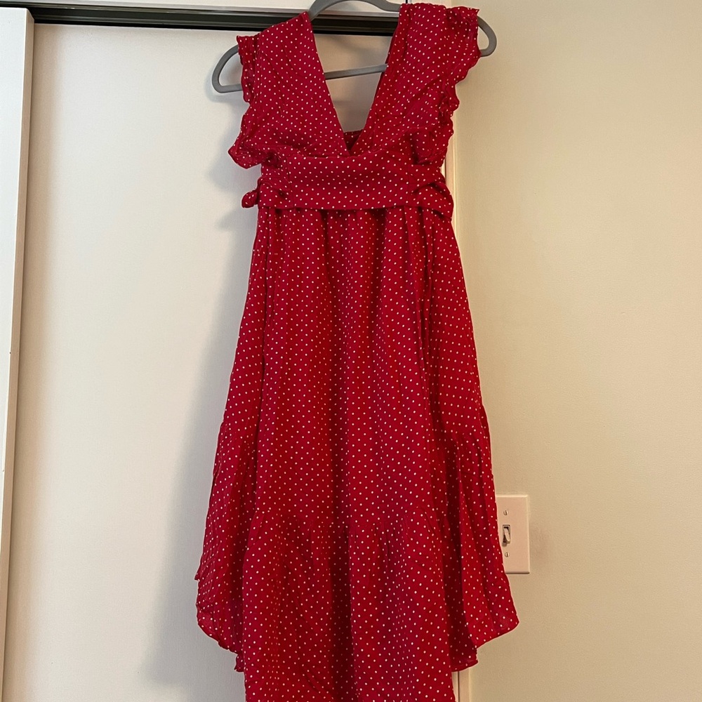 Red Polka Dot Two Piece Outfit